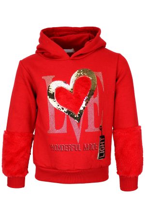 Hoodie love rood