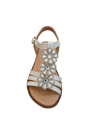 Sandalen bloem wit