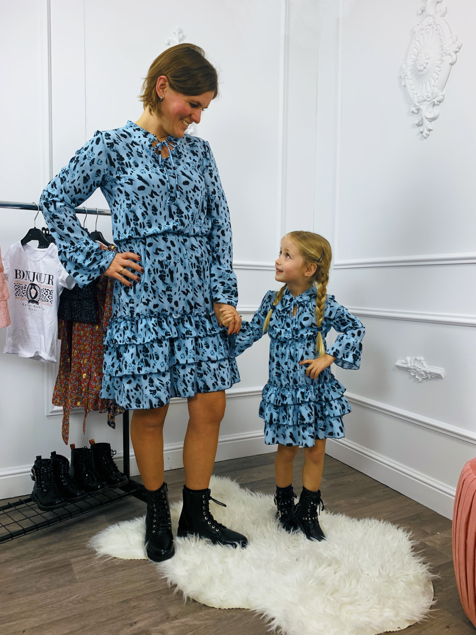 Maria George Hanbury Fractie Ruffle jurkje minty blauw - Kids Outlet Shop