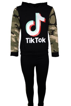 TikTok trainingspak camo zwart