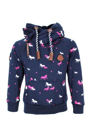 Hoodie paardjes blauw