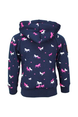 Hoodie paardjes blauw