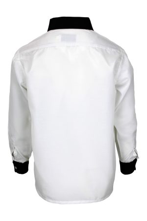Blouse wit zwarte kraag