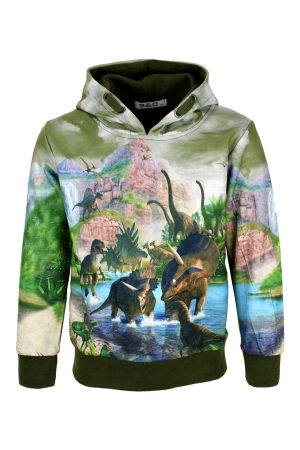 Hoodie Dino samen groen