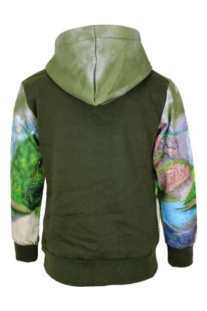 Hoodie Dino samen groen