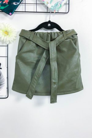 Rokje leather look groen