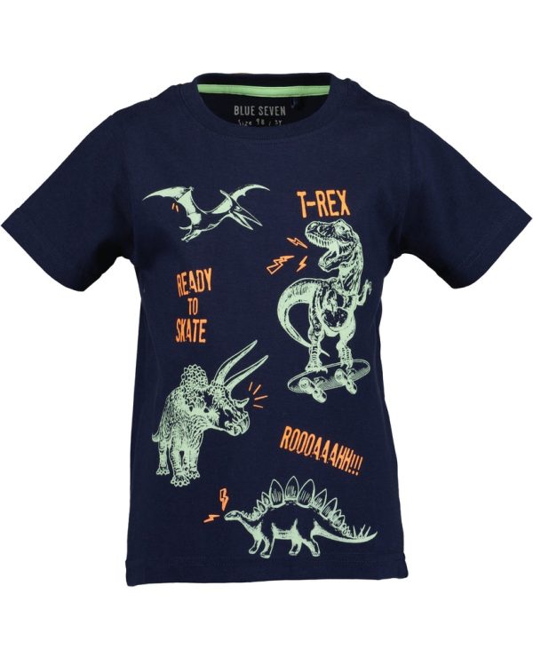 Blueseven t-shirt dino blauw